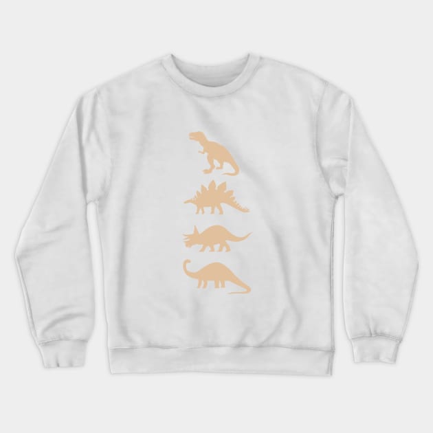 Minimalist Dinosaur in Bronze Crewneck Sweatshirt by latheandquill